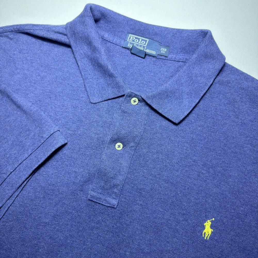 Polo Ralph Lauren Polo Shirt 2XB Classic Fit Blue Big & Tall Vintage Preppy